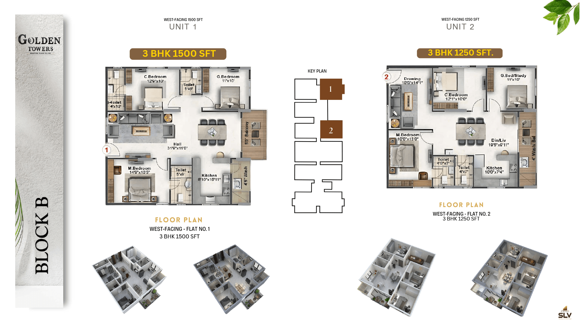 3 BHK floor plan