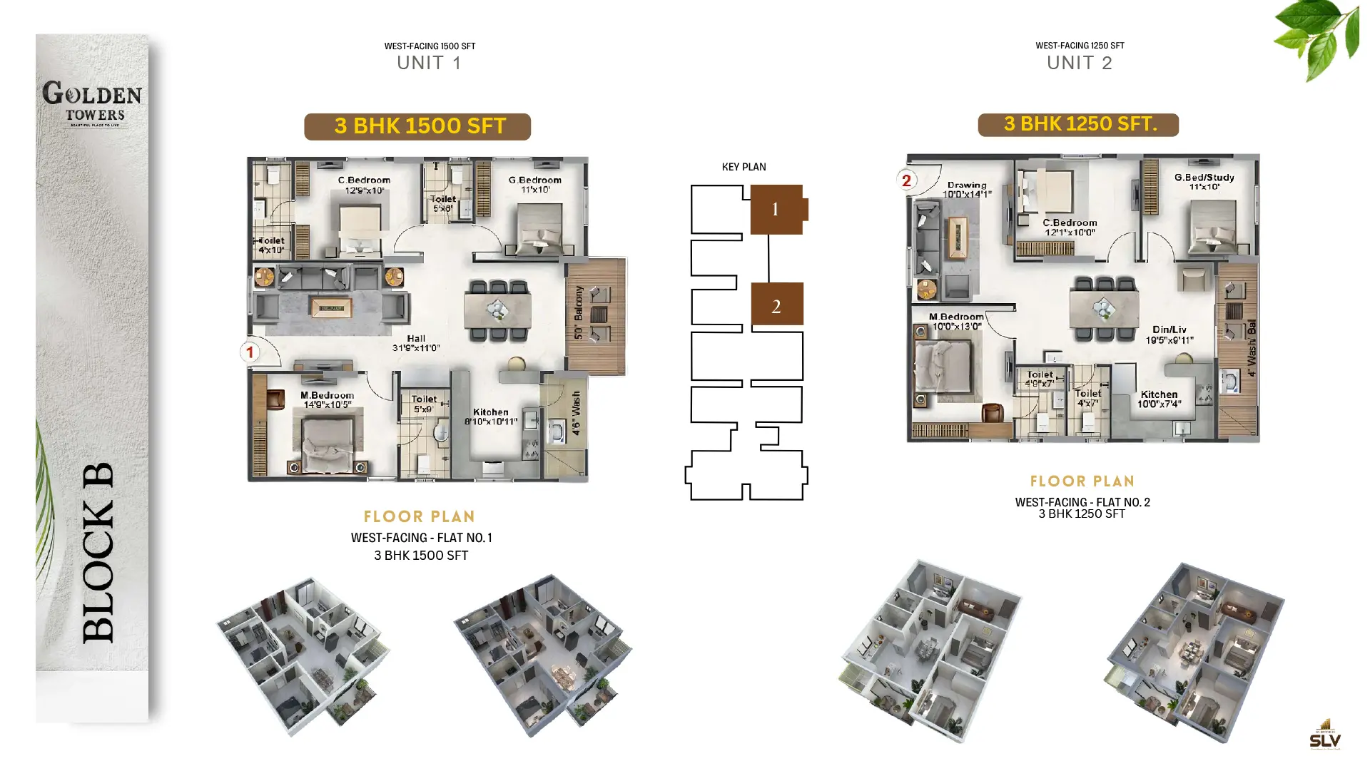 3 BHK floor plan